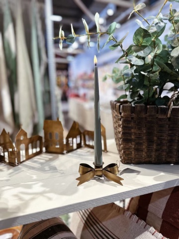 Suport lumânare decorativ vintage din fier și alamă antichizată „Tove” - Img 2