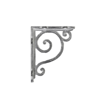 Suport pentru raft, gri antic, din metal, cu model frantuzesc, Kary