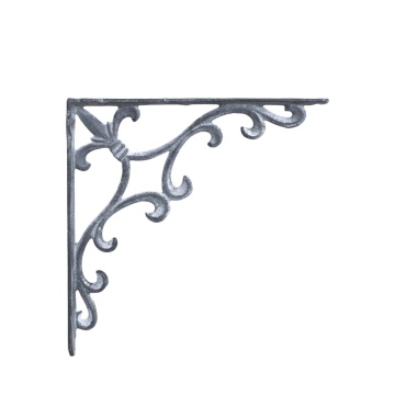 Suport pentru raft, gri antic, din metal, cu model frantuzesc, Rose - Img 1