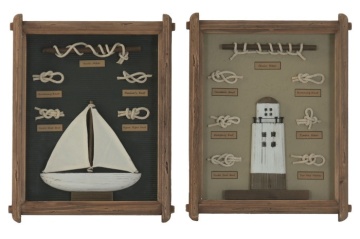 Tablou decorativ natural din lemn de pin și sticlă, "Knots" - Img 2