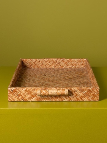 Tavă de servire din ratan împletit, natur, formă dreptunghiulară, 5 × 45 × 31 cm, „Rivan" - Img 5