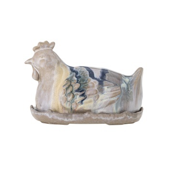Untieră ceramică în formă de găină, din ceramică glazurată manual, 19×13×13 cm, „Heni"