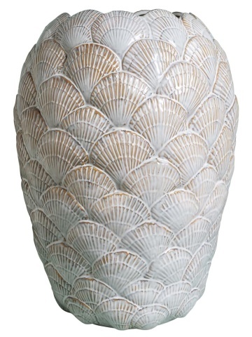 Vas decorativ din ceramica cu design scoici , H42.5cm , "Pecten"