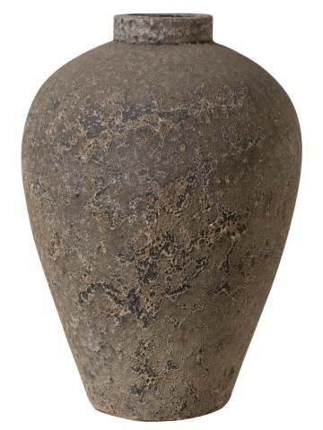 Vas decorativ din teracotta , cu finisaj antichizat , H40cm , "Patina"