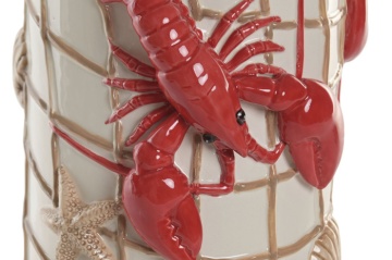 Vază decorativă mediteraneană crem și roșu din ceramică „Maloka” - Img 2