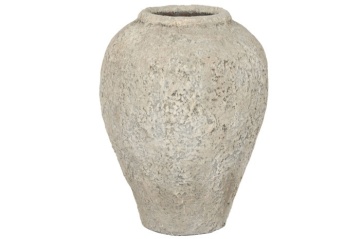 Vază decorativă, stil rustic artizanal, culoare gri, din teracotă, „Terracotta” - Img 2