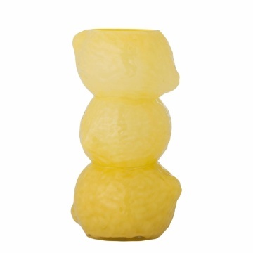 Vază din sticlă suflată manual, galben, cu forme rotunjite, finisaj lucios, 27 x 15 cm, „Limone”