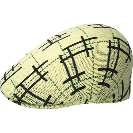 Kangol, basca galbena broken tartan 507 butter chiffon