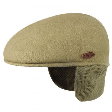 Kangol schiebermütze wolle 504 earlap flatcap, Braun
