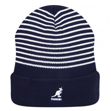 Kangol, Strickmütze stripe cuff, Dunkelblau