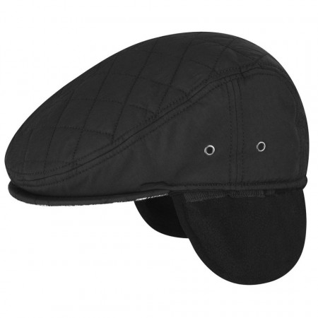 Kangol hidden layers driving flatcap, Schwarz