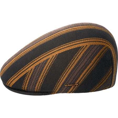 Kangol nostalgia stripe 507 flatcap, Black