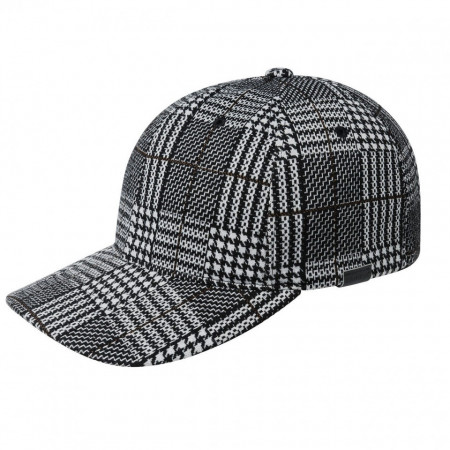 Kangol pattern flexfit baseball cap, Schwarz