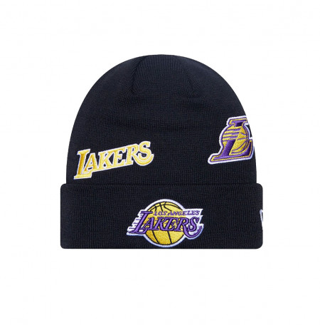 New Era, caciula neagra multi patch la lakers