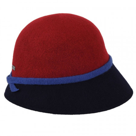 Palarie Betmar Colette Colorblock Cloche Rosu