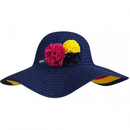 Palarie Betmar St. Tropez Braided Wide Brim Bleumarin