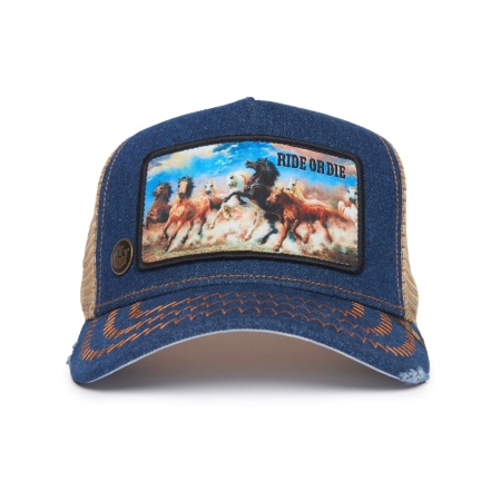 Goorin Bros rodeo ride or die trucker cap, Blau