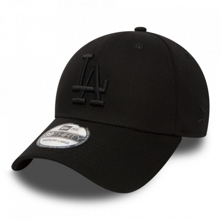 Sapca New Era 39thirty Black on Black Los Angeles Dodgers