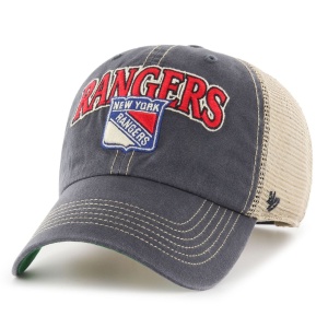 47 Brand, Sapca de bumbac cu logo New York Rangers si segmente de plasa, Albastru
