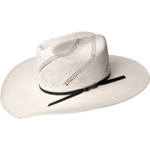Bailey Western, palarie cowboy Glasco 20X Shantung, Alb fildes