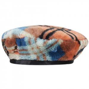 Bereta Kangol Faux Fur Fiery Orange Plaid 2