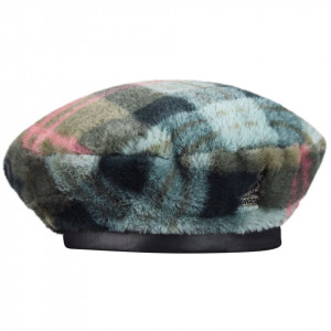 Bereta Kangol Faux Fur Taupe Plaid 4