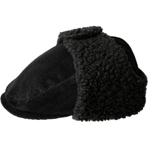 Kangol Cozy Cord Bugatti Flat Cap, Black