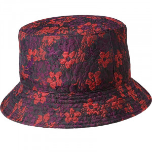 Kangol Floral Jacquard Red Bucket Hat, Red