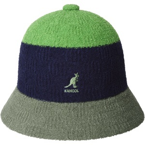 Kangol, palarie bucket bermuda bold stripe casual, Verde