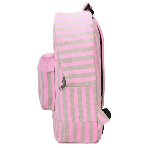 Mi-Pac, Rucsac din bumbac Seaside Stripe, Roz pal - Img 3