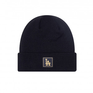 NEW ERA beanie metallic badge la dodgers cuff knit, Schwarz