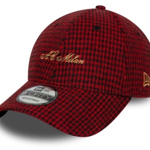 New Era, sapca 9forty houndstooth AC Milan, Negru/Rosu
