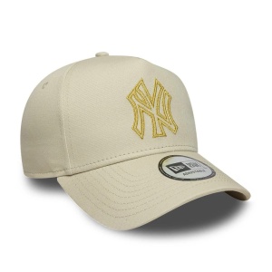 New Era, sapca trucker A-frame Metallic Outline NY Yankees, Bej safari - Img 3