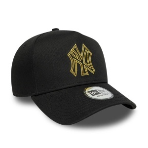 New Era, sapca trucker A-frame Metallic Outline NY Yankees, Negru 3