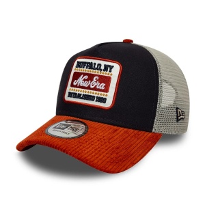 New Era, sapca trucker cord patch, Albastru marin