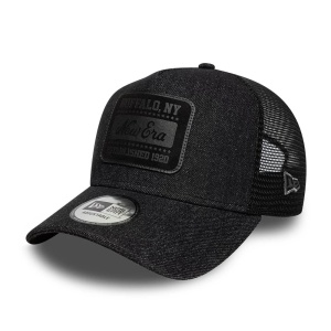 New Era, sapca trucker denim patch, Negru mat