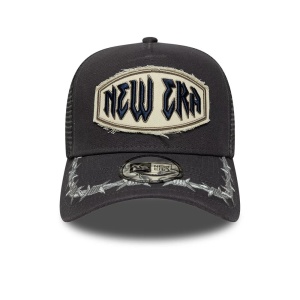 New Era, sapca trucker distressed patch, Gri carbune - Img 2