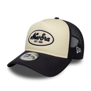 New Era, sapca trucker oval foam patch, Albastru marin
