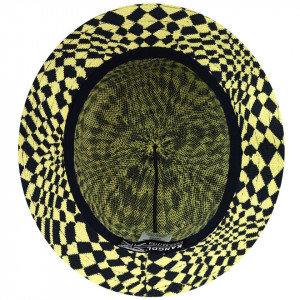 Palarie Kangol Warped Check Bucket Bleumarin-Galben 5