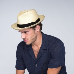 Palarie panama Bailey 1922 salter fedora, Natural