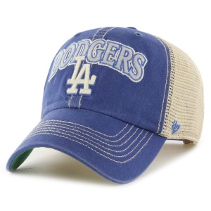 47 Brand, Sapca de bumbac cu logo Los Angels Dodgers si segmente de plasa, Albastru