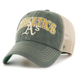 47 Brand, Sapca de bumbac cu logo Oakland Athletics si segmente de plasa, Verde