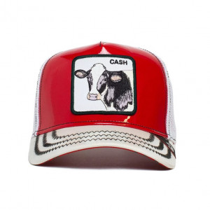 Goorin Bros trucker cow cash golden calf patent leather cap, Red