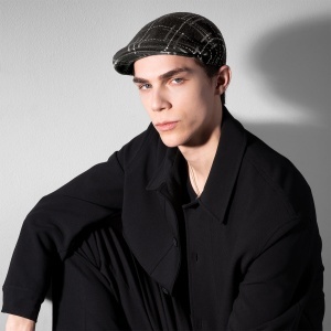 Kangol, basca neagra broken tartan 507 3