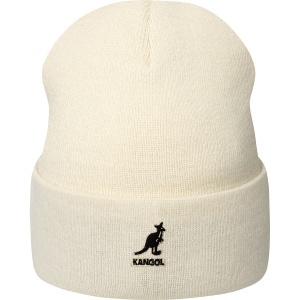 Kangol, caciula barbati 2-way text, Alb prafuit