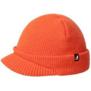 Kangol, Caciula elastica cu logo brodat, Portocaliu mandarina