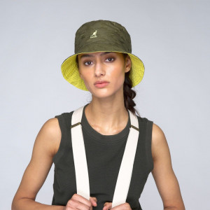 Palarie Kangol Pucker Check Bucket Verde Oliv 4