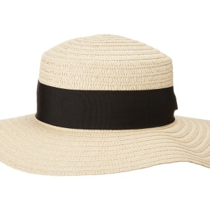 Palarie Betmar Chantalle Braided Wide Brim Natural/Negru