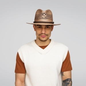 Palarie panama Bailey 1922 trappe fedora, Gri