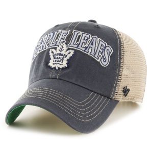 47 Brand, Sapca de bumbac cu logo Toronto Maple Leafs si segmente de plasa, Albastru